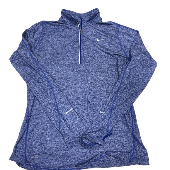 Nike Women's Heathered Blue Long Sleeve 1/4 Zip Size Large - Picture 2 of 7